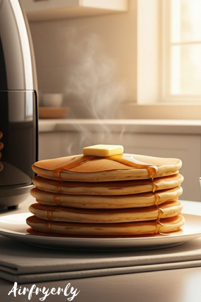 Quick and easy frozen pancakes made in air fryer in 5 minutes