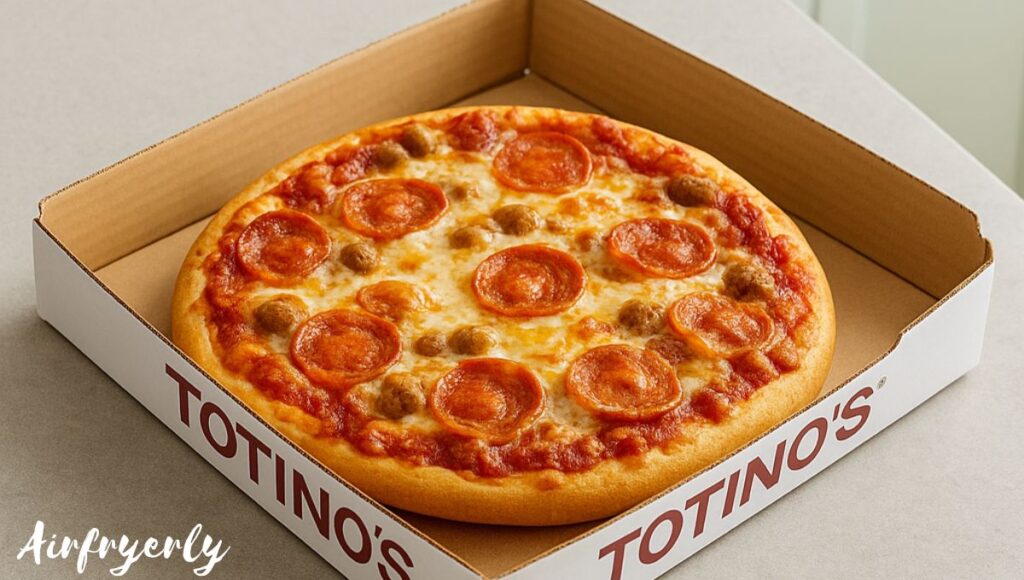 Totino's pizza in air fryer ready to eat