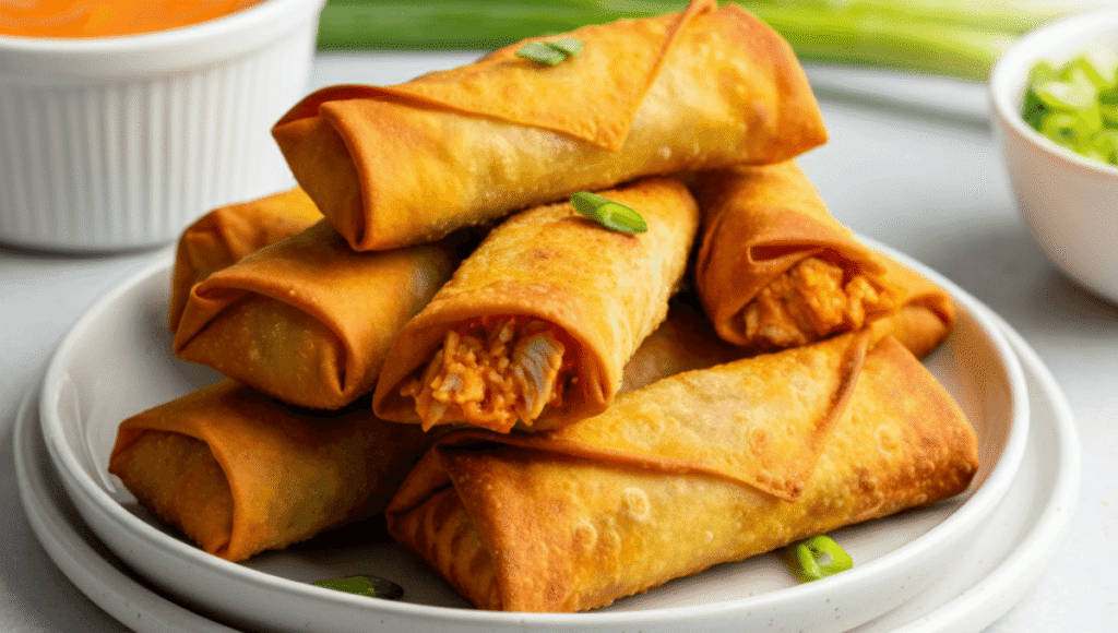 air fryer buffalo chicken egg rolls