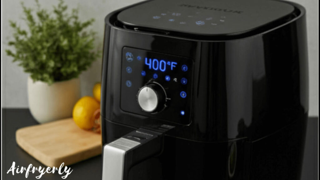 Air fryer set to 400°F for cooking frozen mini tacos