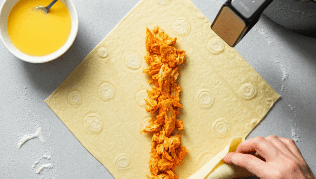 air fryer buffalo chicken egg rolls