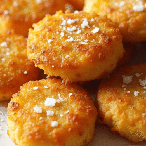 "Golden and crispy hash brown patties served on a white plate, fluffy inside, perfectly cooked in air fryer – how to cook hash brown patties in air fryer."