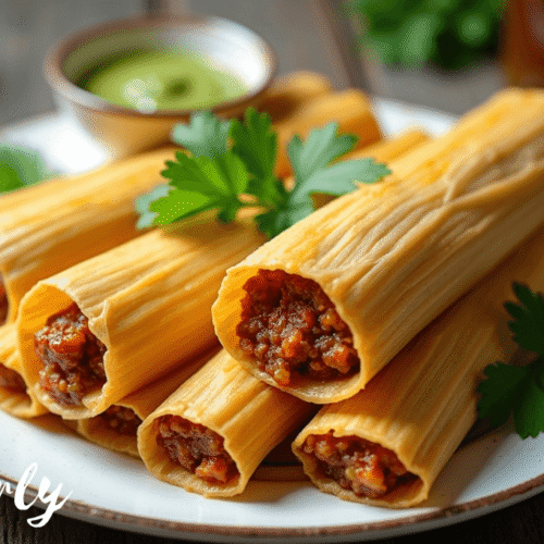 “Tamales wrapped in corn husks ready to reheat in air fryer”