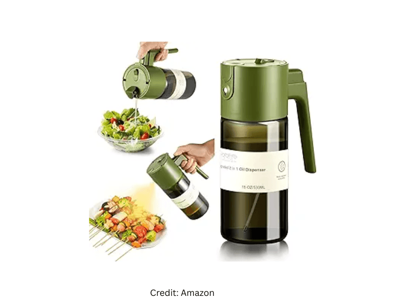 Hoforife glass oil sprayer for air fryer with dark UV protected bottle