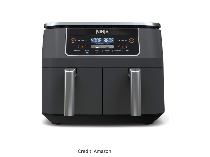 Ninja DZ201 dual basket air fryer for family cooking