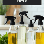 Best oil sprayer for air fryer with refillable bottles and crispy food in basket