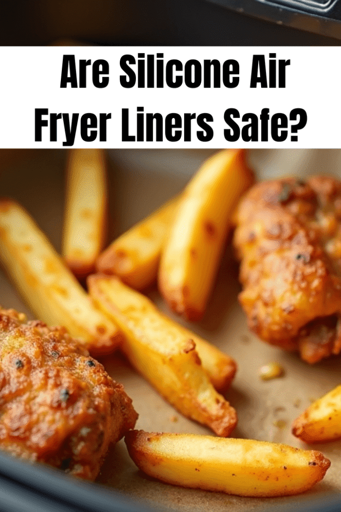 silicone air fryer liner clearly visible in basket