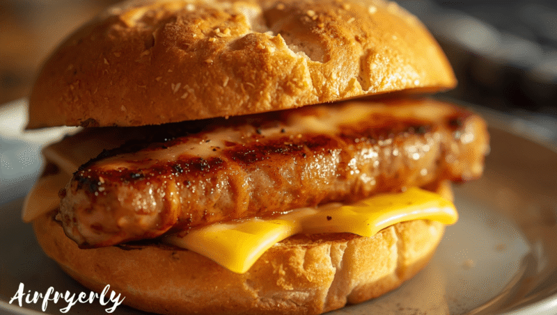 air fry chicken sausage butterflied for breakfast sandwich