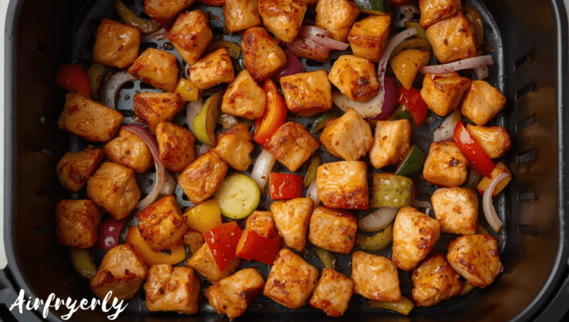 air fry chicken sausage with peppers and onions